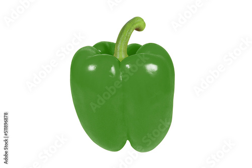 Green pepper on isolated white background