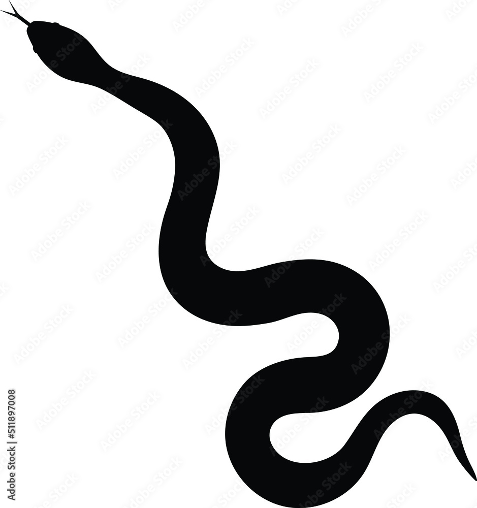 Black silhouette snake. Abstract sign snake. Vector illustration Black silhouette snake. Abstract sign snake. Vector illustration
