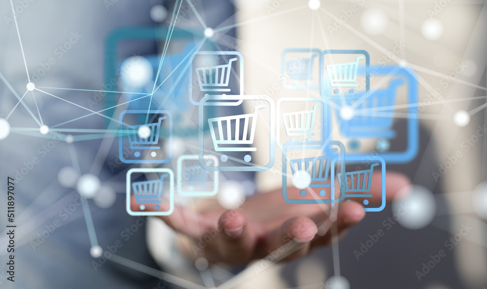 Shopping Cart Flat Design E-Commerce Icon Shopping Cart Flat Design E-Commerce Icon