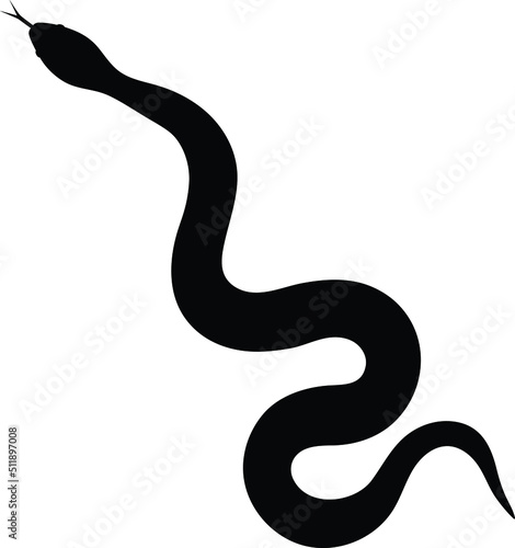 Black silhouette snake. Abstract sign snake. Vector illustration