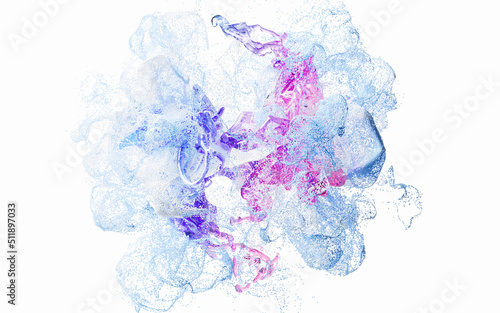 Abstract wave particles pattern, 3d rendering.
