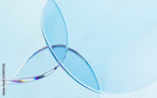 Fototapeta Naklejka Na Ścianę i Meble -  Transparent curve glass, 3d rendering.