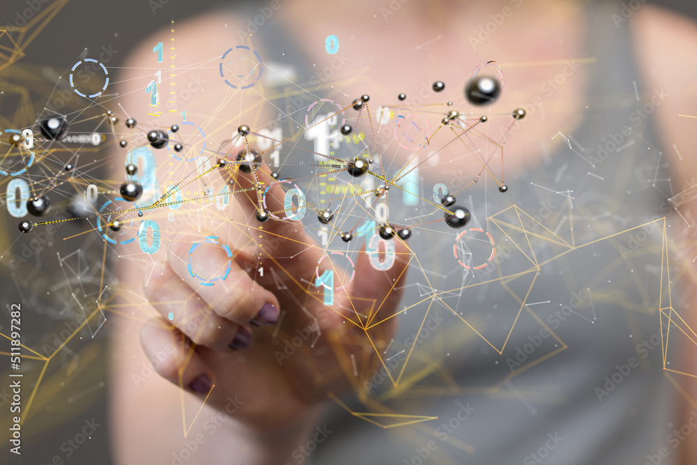 Abstract technology group and data 3d Abstract technology group and data 3d