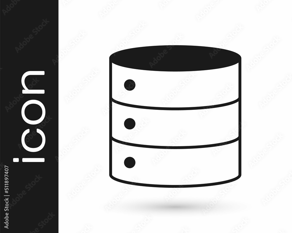 Black Server, Data, Web Hosting icon isolated on white background. Vector Black Server, Data, Web Hosting icon isolated on white background. Vector