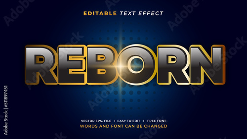 Editable text effect - reborn light silver style
