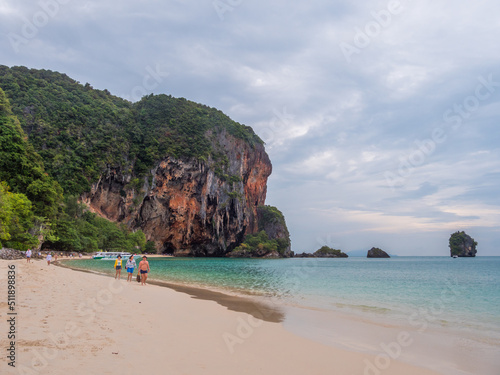 Beautiful nature scenic landscape famous landmark beach. Travel adventure Thailand