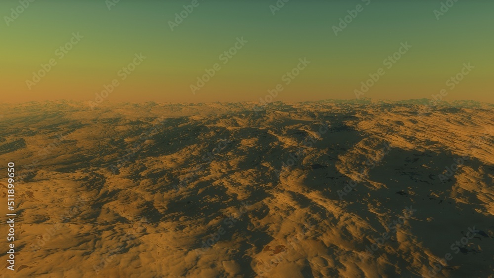 Mars like red planet, with arid landscape, rocky hills and mountains, for space exploration and science fiction backgrounds.
Mars like red planet, with arid landscape, rocky hills and mountains, for space exploration and science fiction backgrounds.