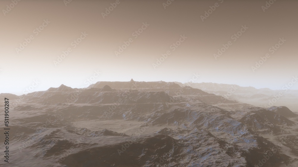 Naklejka premium Deserted alien planet 