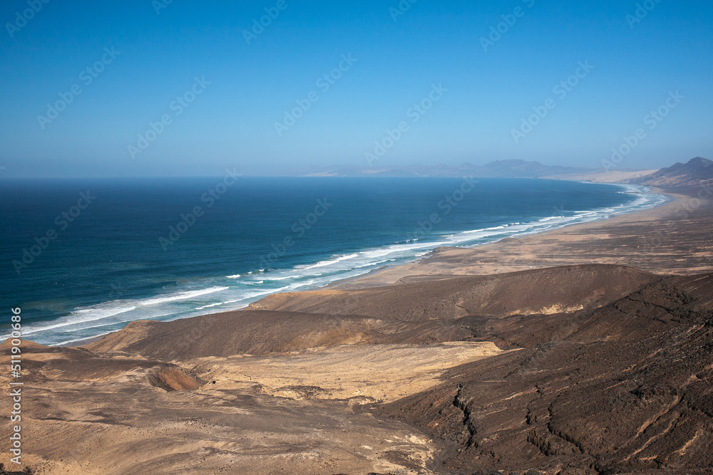 View on a volcanic coastline Playa de Cofete Canary Islands View on a volcanic coastline Playa de Cofete Canary Islands