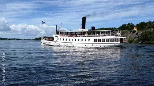 Stockholm, Sweden An old passenger ferry on lake Malaren.   photo