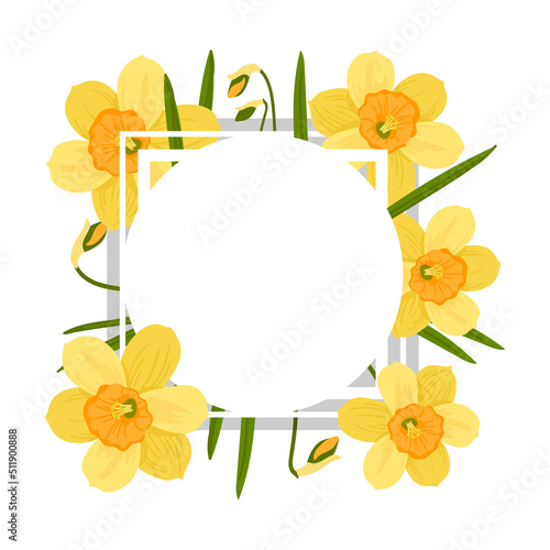 Fototapeta Naklejka Na Ścianę i Meble -  Illustration of frames with floral decor. Spring backgrounds for text or photo.