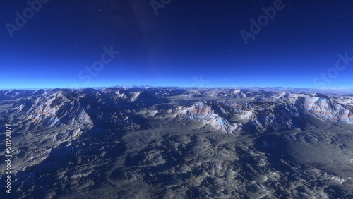 3D fictional space scene 