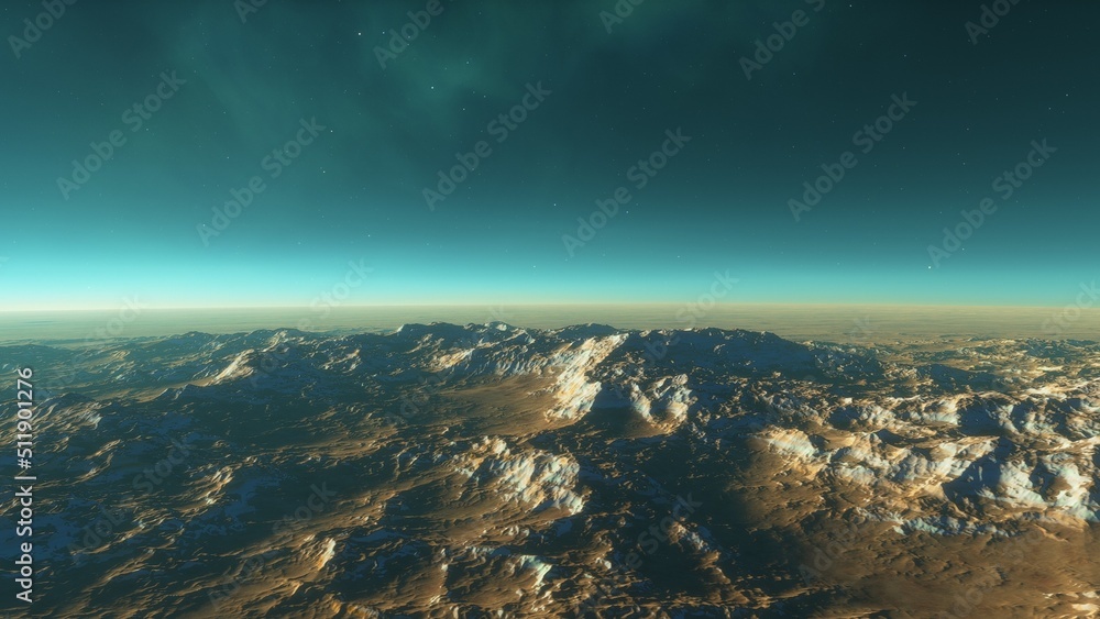 3D fictional space scene
