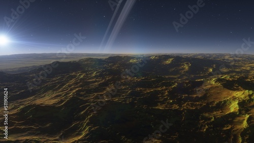 3D fictional space scene 