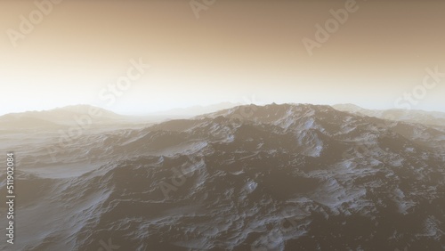 3D fictional space scene 