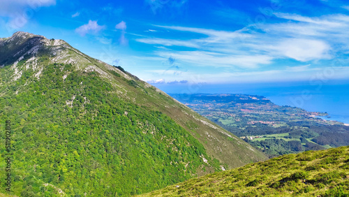 El Pienzu peak, 1160 m, Sierra del Sueve. Asturias, Spain photo