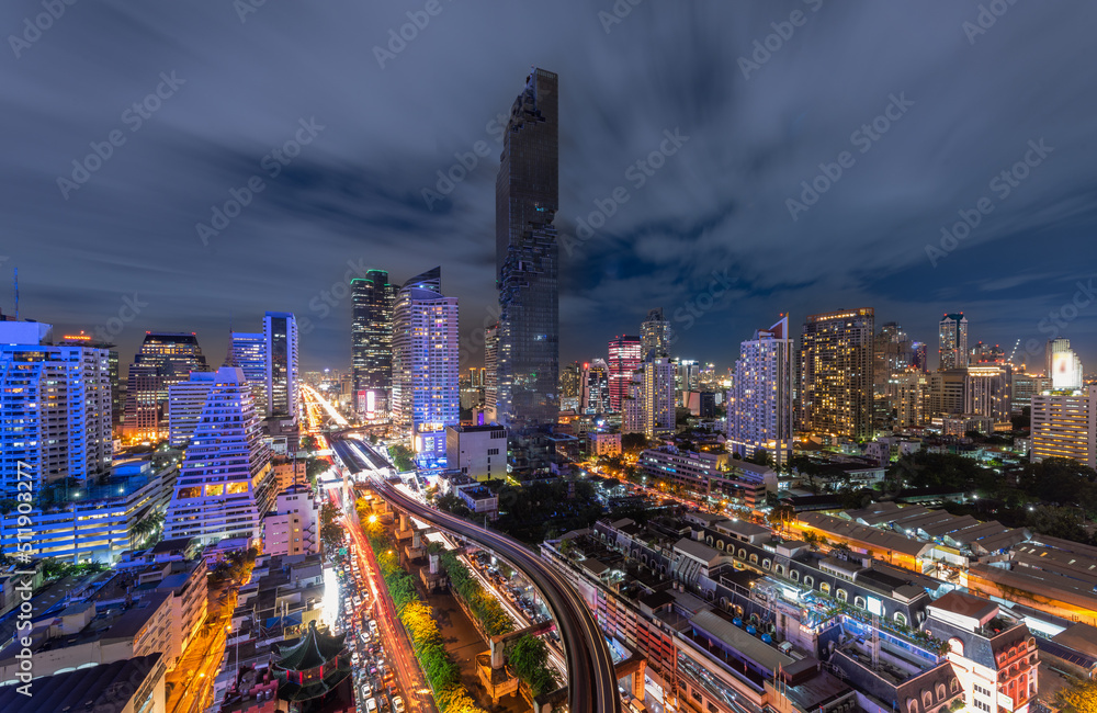 Landscape Bangkok City Business District Rush Hours