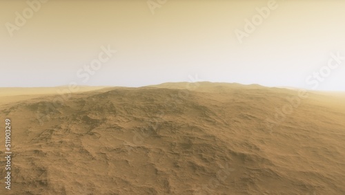 landscape on planet Mars  scenic desert scene on the red planet 