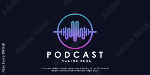 Music logo design with modern concept premium vector Premium Vector