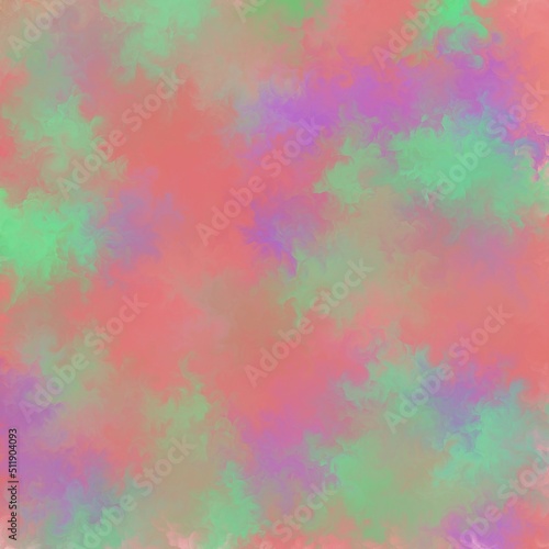 Abstract red, green and purple liquid brush strokes. Multicolored background