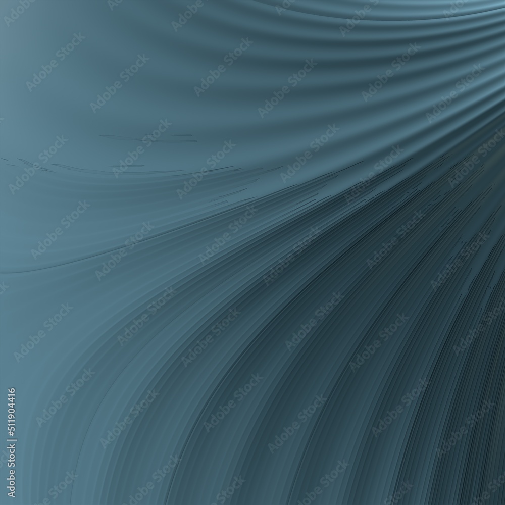 Blue curved abstract background. 3d illustration, 3d render