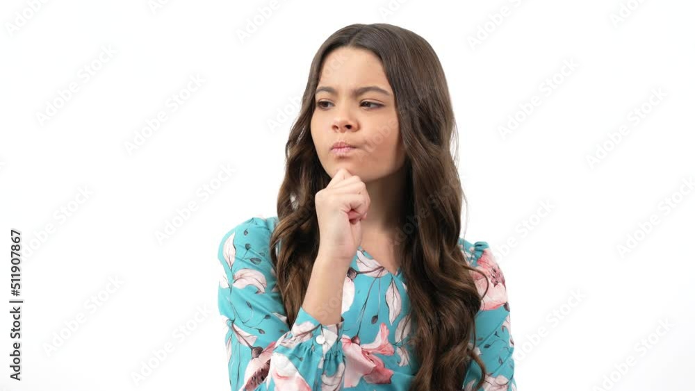 serious thinking kid making decision and raised finger inspired with great idea, inspiration serious thinking kid making decision and raised finger inspired with great idea, inspiration