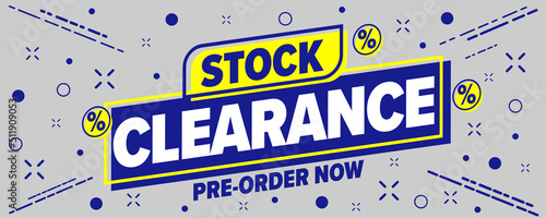 Stock clearance shop event advertisement banner