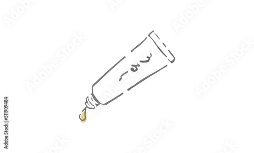 漆塗り　金粉　金継ぎの線画イラスト