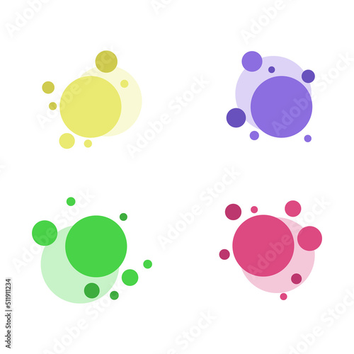 Set of colorful spots in the form of blots for web and app design. Vector graphic.