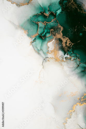 canvas print motiv - Blue Planet Studio : Marble ink abstract art from exquisite original painting for abstract background . Painting was painted on high quality paper texture to create smooth marble background pattern of kintsuki ink art .