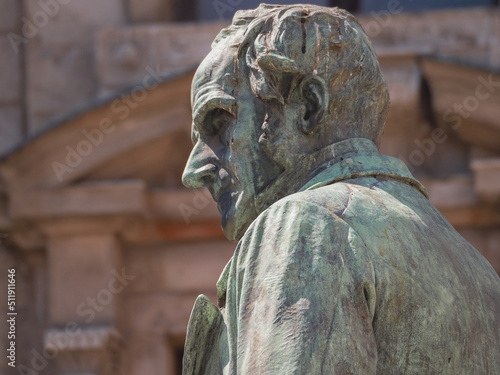 monument to the poet Alessandro Manzoni in the center of Milan.Italy photo