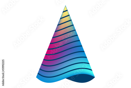 Colorful party hat with stripes simple icon