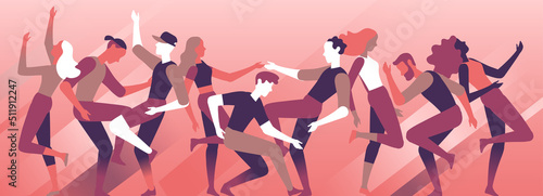 Vector illustration of dancing people