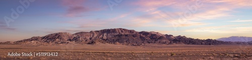 Desert Mountain Nature Landscape. Colorful Sunset Sky Art Render. Nevada, United States of America. Nature Background.