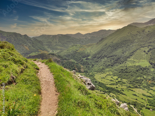 Trail from Llamardal village to Mumian, Somiedo Natural Park, Asturias, Spain photo