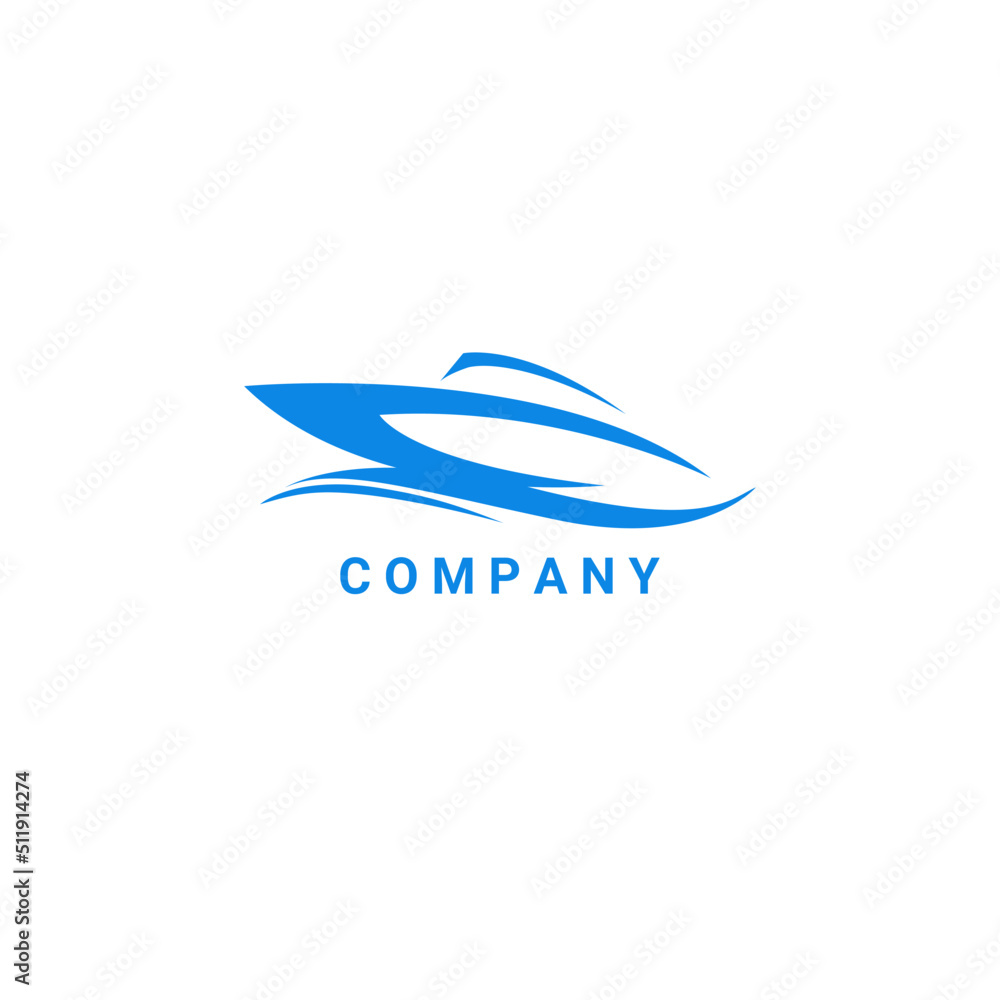 speed boat logo vector design
