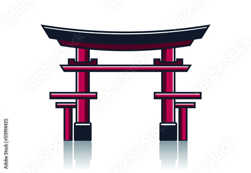 simple japanese shrine gate vector