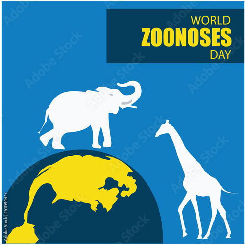 Vector World Zoonoses Day. with a simple and elegant design