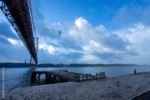 25th of April bridge on a cloudy day