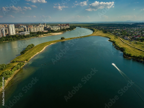 Wallpaper Mural small aerial panorama of the lake near the western outskirts of the city of Krasnodar (South of Russia) on a sunny summer day Torontodigital.ca