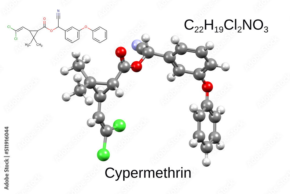 Chemical formula, skeletal formula, and 3D ball-and-stick model of ...