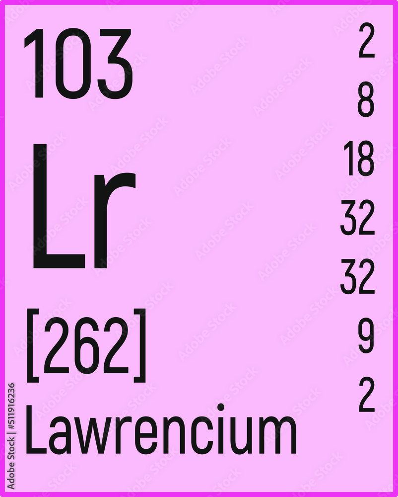 Periodic Table Of The Elements Lawrencium Icon Vector Image Stock Vector Adobe Stock 1284