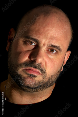 closeup of a man's facial expression of vulnerability