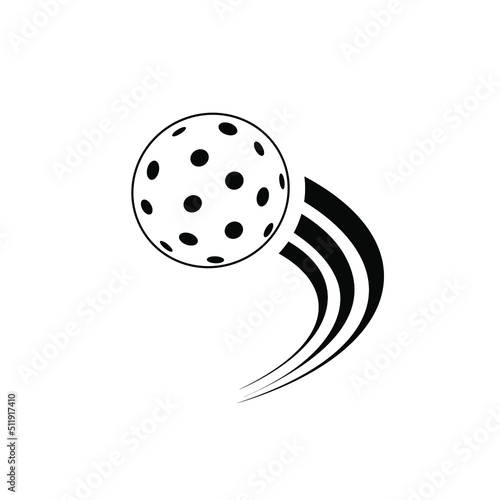 illustration of a flying pickleball on a white background