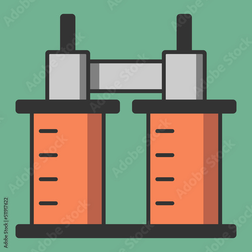 Electromagnet made with induction coils simple flat illustration