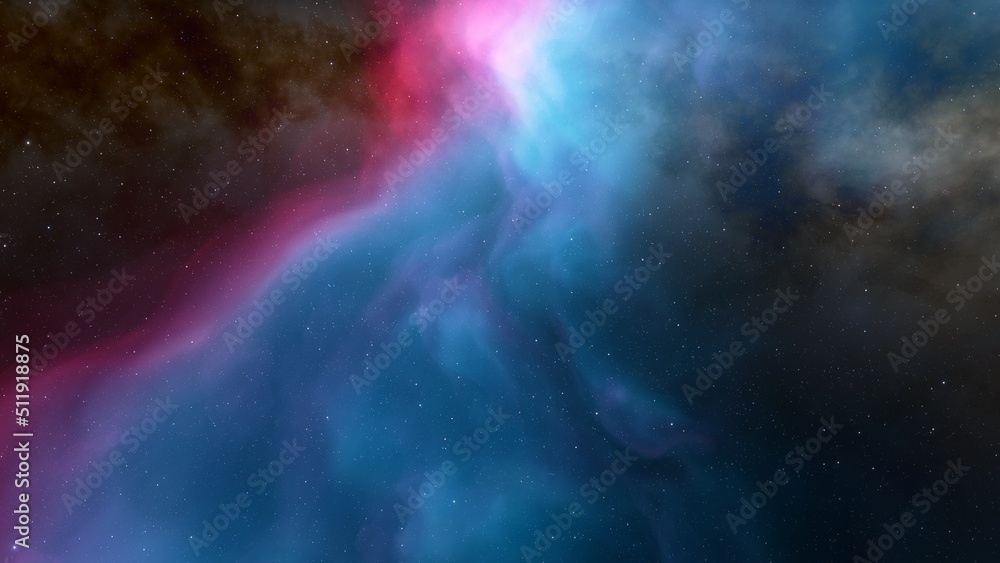 Fototapeta premium Universe filled with stars, nebula and galaxy