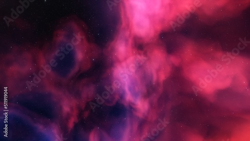 Cosmic background with a blue purple nebula and stars 