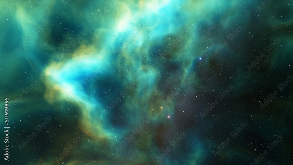 Fototapeta premium Space nebula, for use with projects on science, research, and education. Illustration