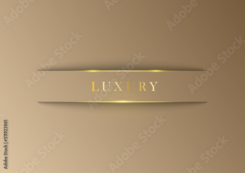 Elegant brown shade background with golden line elements and light effected
