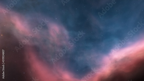 bright nebula, nebula in space, majestic red-purple nebula, beautiful space background 3D render 